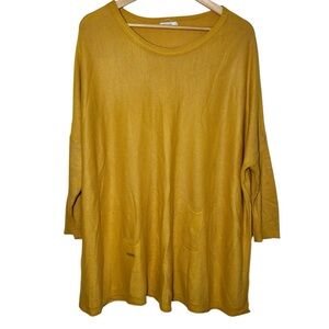 MerSea One Size Sweater Top Mustard Yellow Catalina Boxy Lagenlook Lagom Luxury